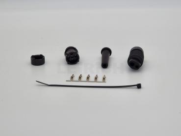 Bajonettstecker 5-pol. schwarz, männl.