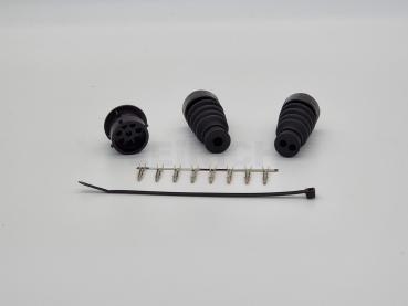 Bajonettstecker 8-pol. schwarz, männl.
