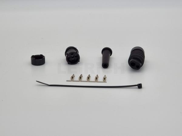 Bajonettstecker 5-pol. schwarz, männl.