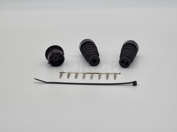 Bajonettstecker 8-pol. schwarz, männl.
